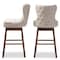 Baxton Studio Gradisca Light Beige Button-Tufted Upholstered Swivel Barstool, PK2 129-7074 - alternate 5